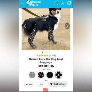 Walkee Paws Size Large- skull and crossbones design - never worn on a walk